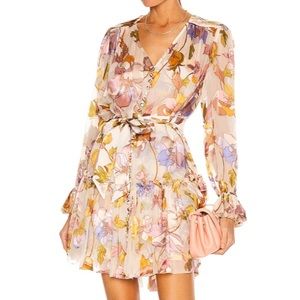 NWOT Zimmermann Tempo Smocked Yoke Mini Dress